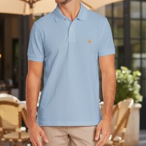 Brooks Brothers Solid Piqué Slim Fit Polo Men's Size Large Light Blue EUC